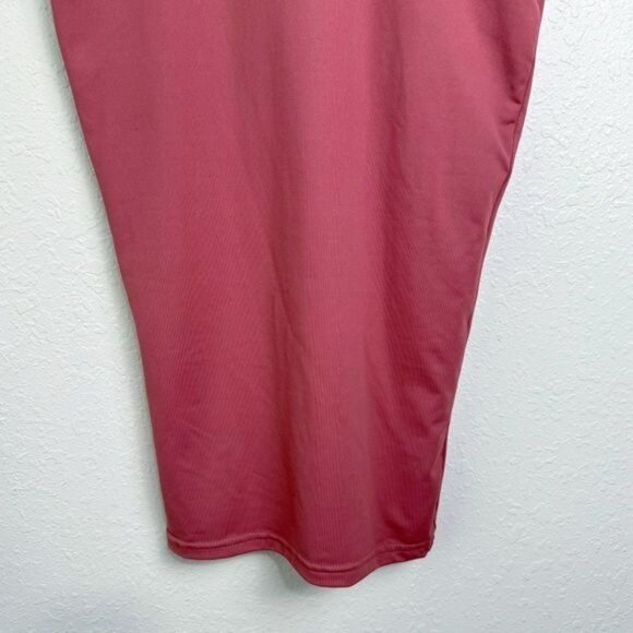 NWT Club L London terracotta square neck corset midi bodycon dress pink 2 - Picture 6 of 12